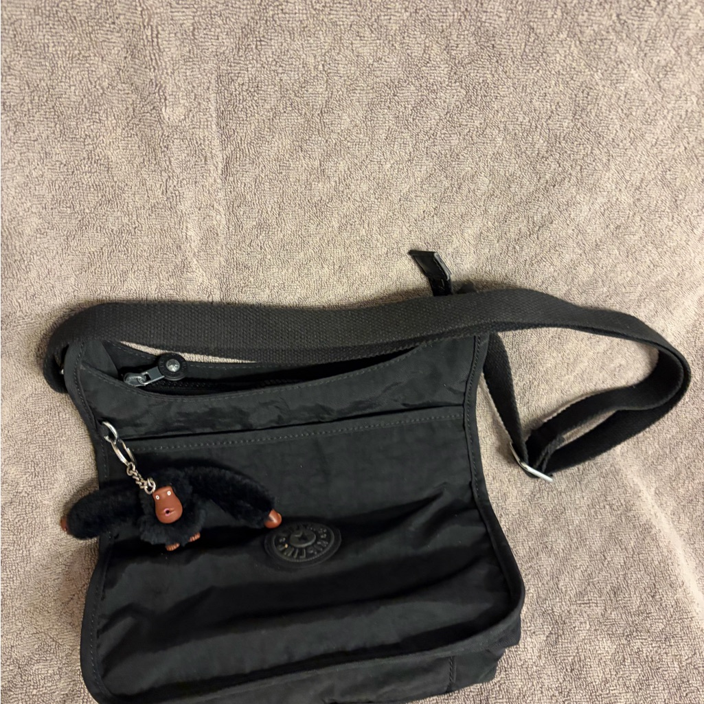Kipling Black Crossbody Sling Bag With Monkey Charm  Unknown Brand